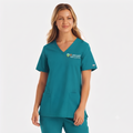 Female Dri-fit Teal Scrub Top