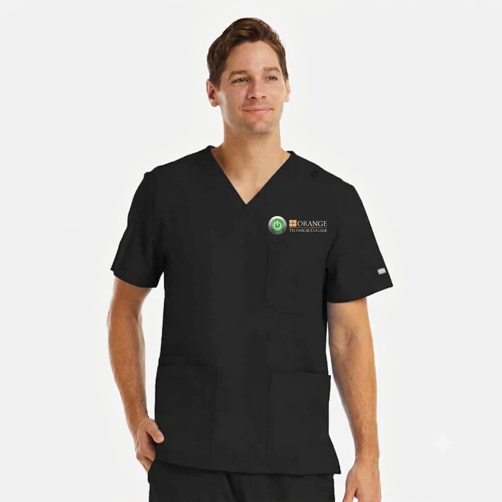 Male Dri-fit Black Scrub Top