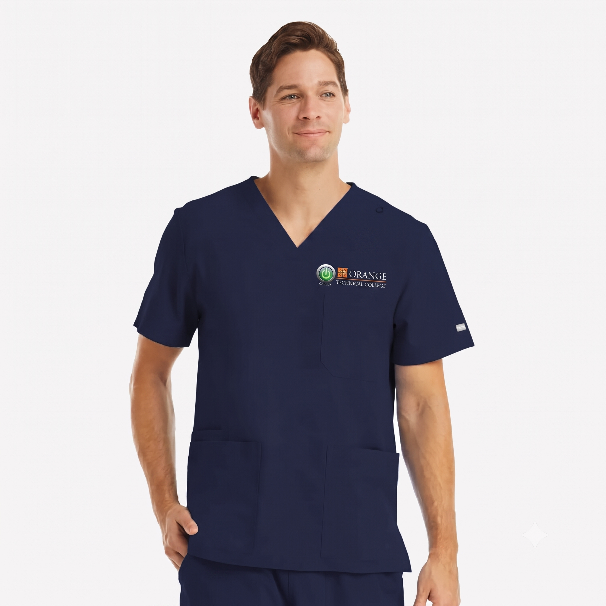 Male Dri-fit Navy Scrub Top