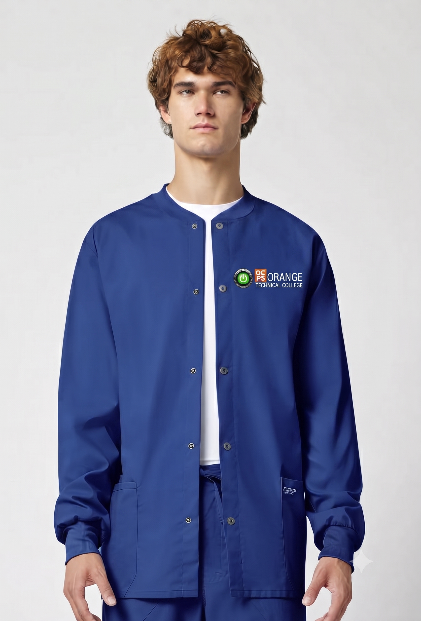 Male Traditional Pharmacy Scrub Jacket