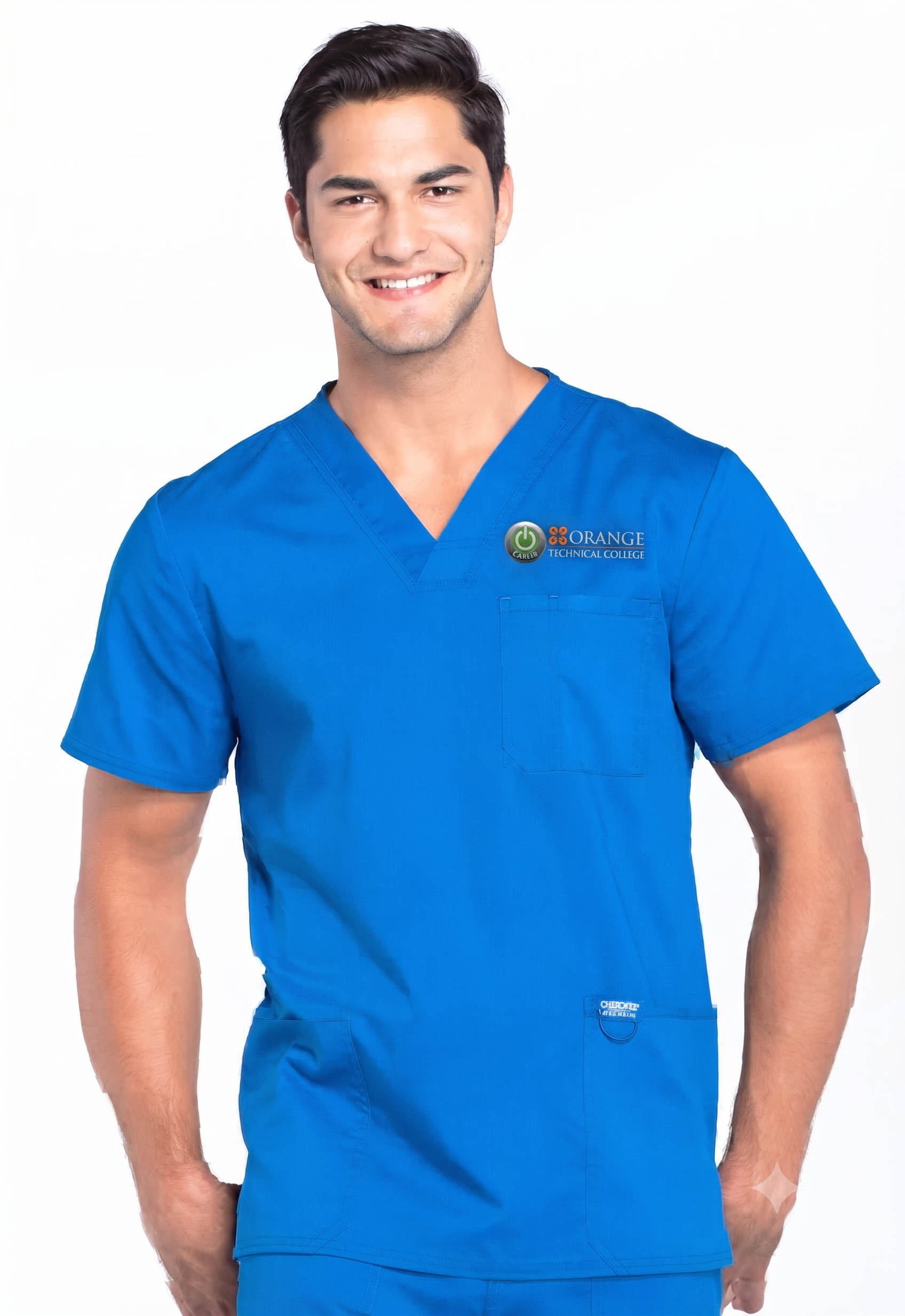 Male Traditional Royal Blue Scrub Top